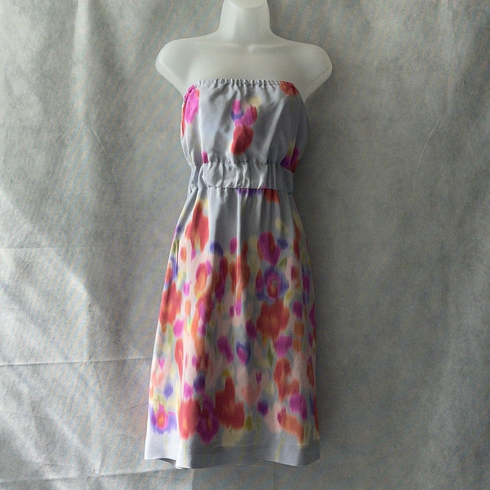Anthropologie Strapless Multicolor Dress